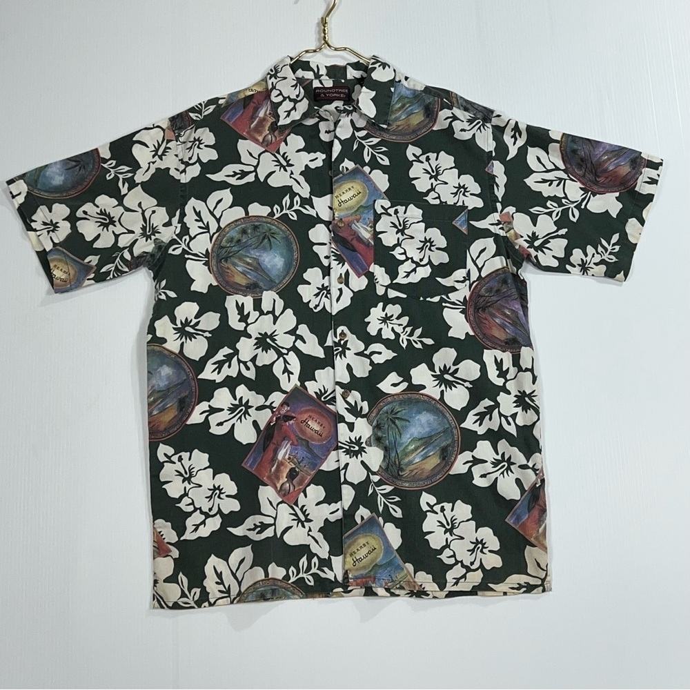 Roundtree & Yorke Caribbean/ Hawaiian men’s shirt size med - Picture 11 of 11